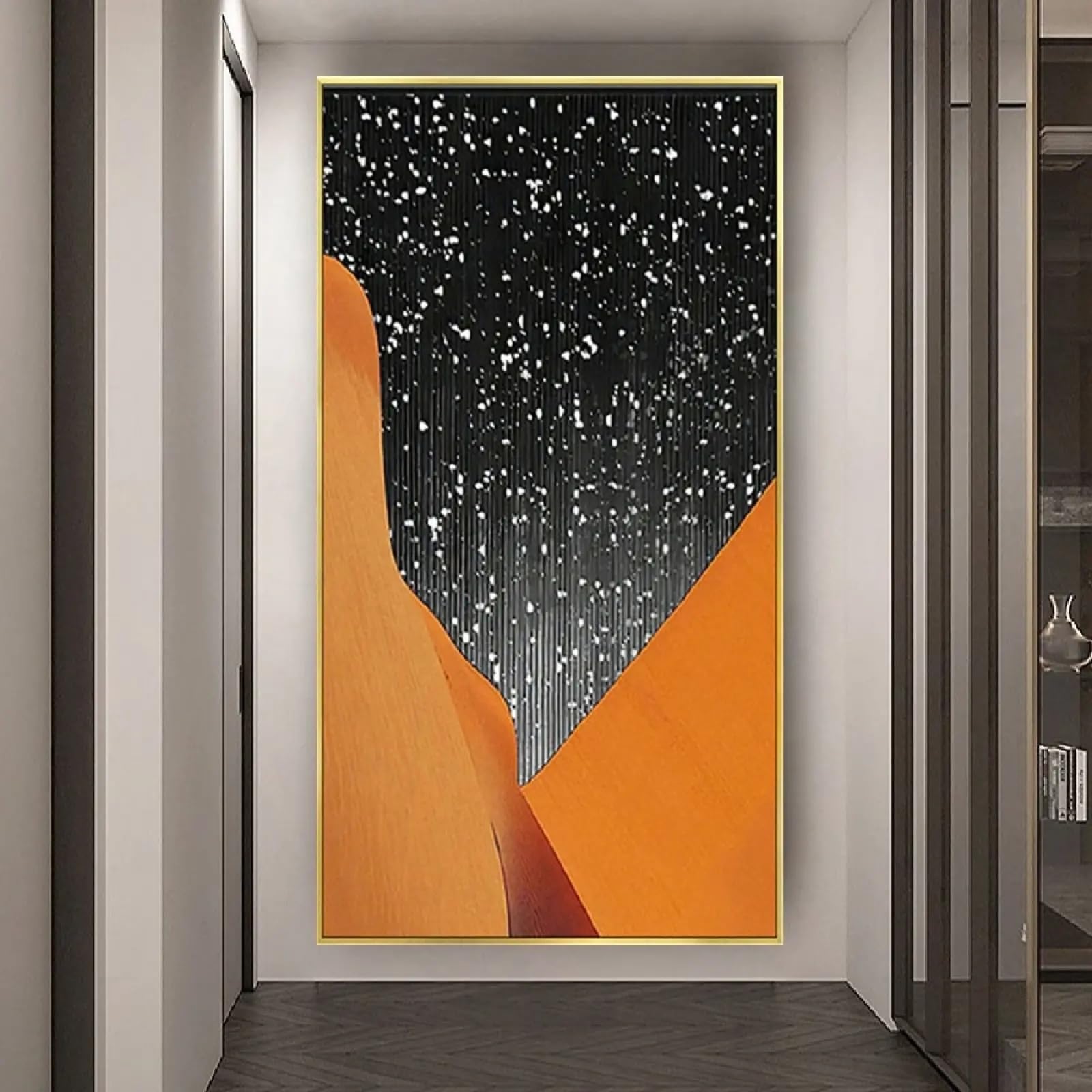Dessin ciel étoilé orange XINBAO image peinture à l'huile murale - 8
