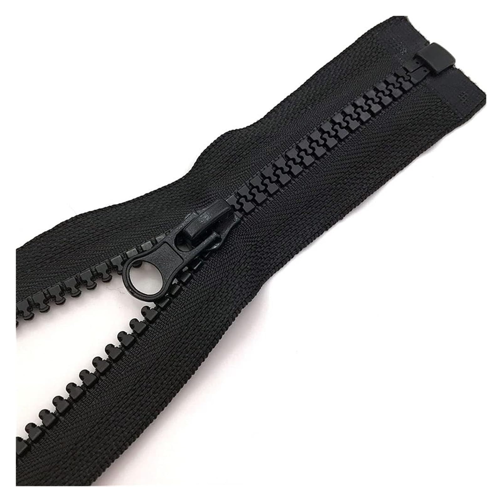 Zamki metalowe, zamki, zamek błyskawiczny, błyskawiczne otwarte, do szycia, z żywicy plastikowej 5# uchwytami na, czarne kurtki (60 cm (24 cale))(75cm(30 inch))