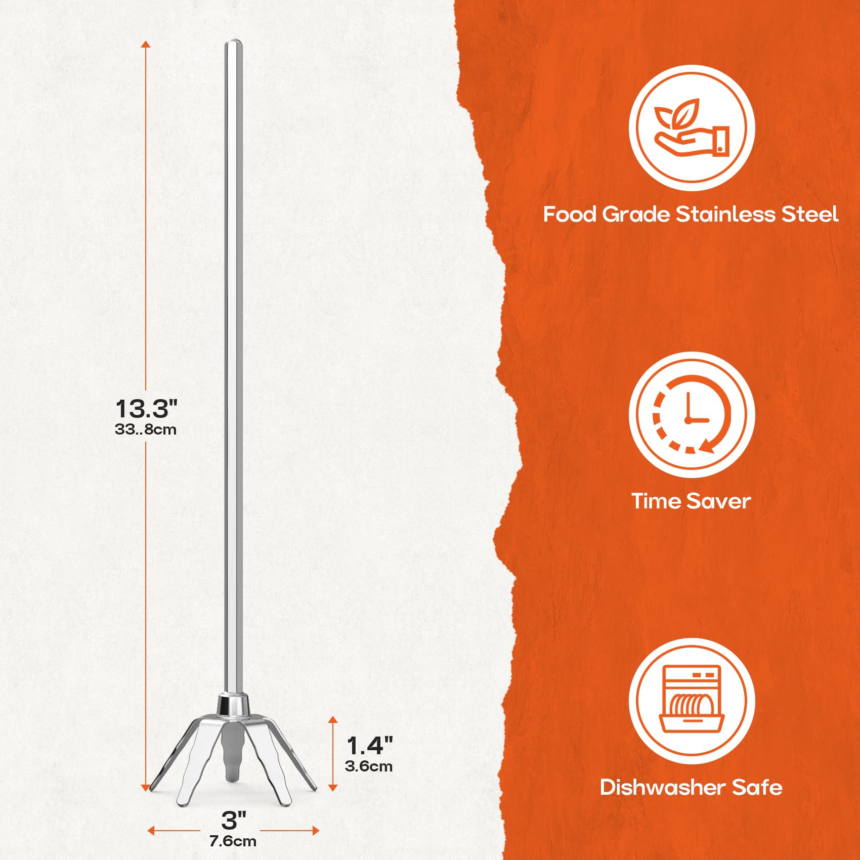 Acero inoxidable de 3 pulgadas onlyfire cerdo extractor used con taladro de mano estándar