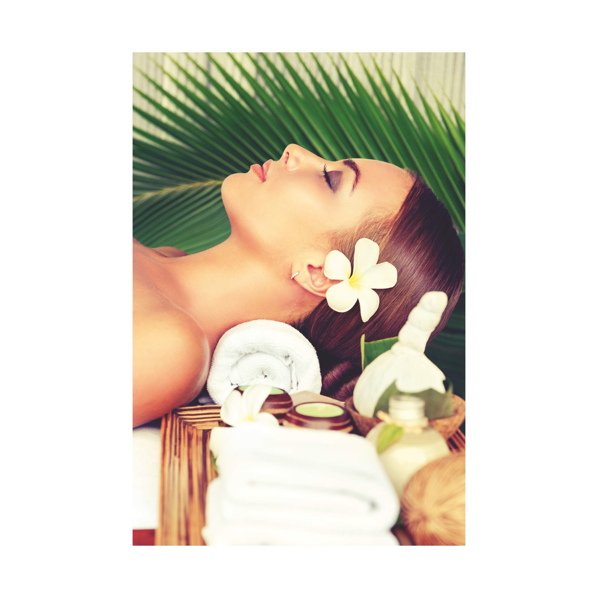 Anne Print Solutions® Girl Relaxing Spa Poster (Without Frame) Spa Wall Decor Beauty Salon Poster Pack 1 Pcs Size 13 Inch X 19 Inch* Multicolour