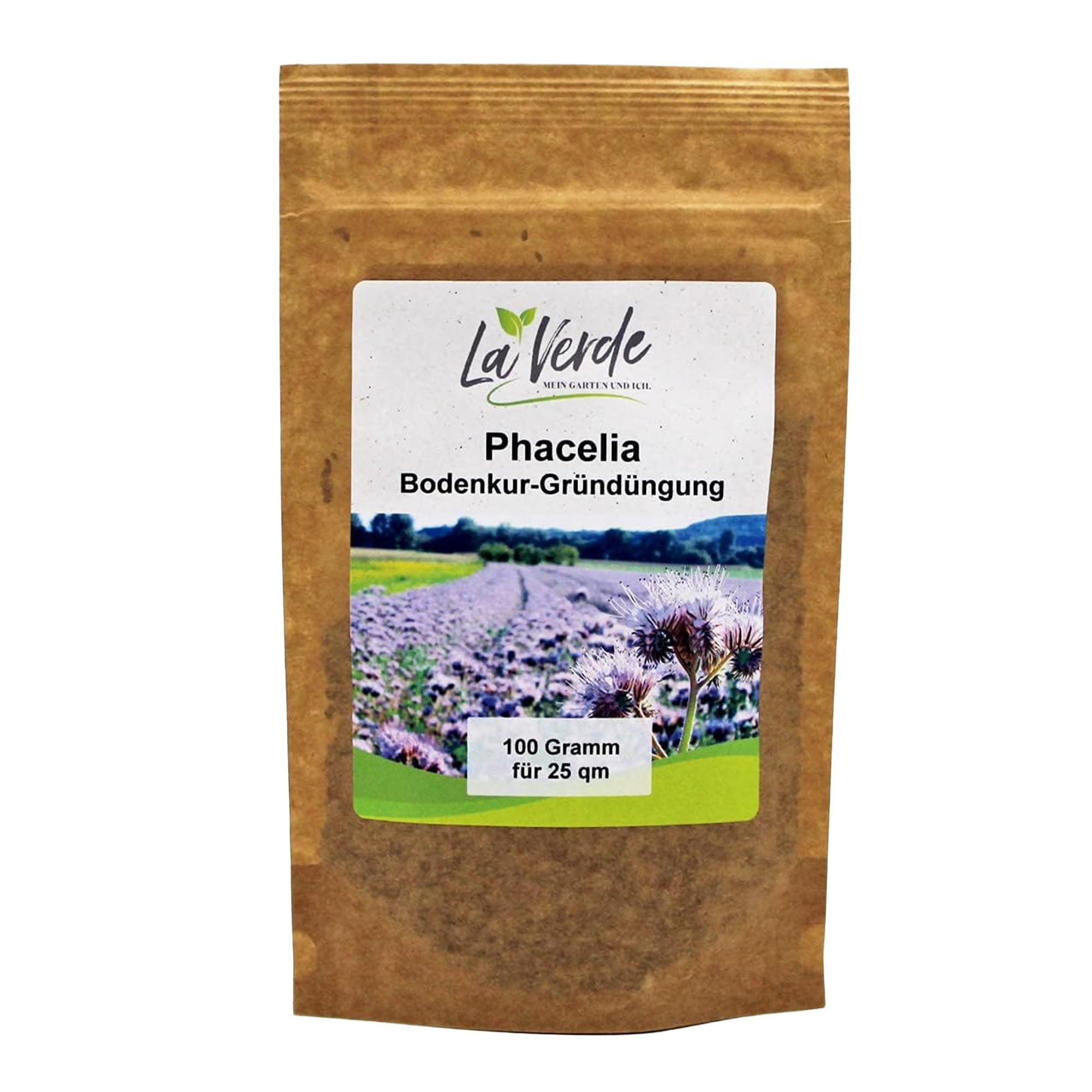 La Verde MEIN GARTEN UND ICH. Phacelia Samen 100g für 25m², Bienenfreund, Bodenkur, einjährige Gründüngung, Saatgut ohne Gentechnik