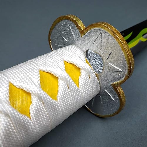 Miniatura 4 de Fantasy Slayer - Espada samurái de metal, hoja de borde opaco. para colecciones, regalos, cosplay (blanco-86)