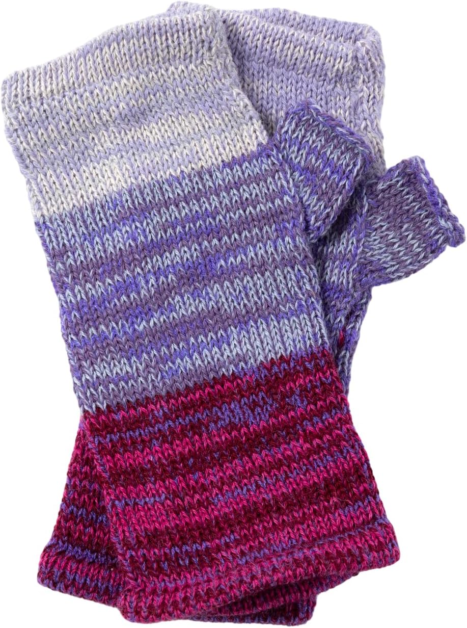 GreaterGood Alpaca Fingerless Mittens Gloves for Women 100% Super Soft Alpaca Fiber Handmade Fair Trade Typing Texting Gloves