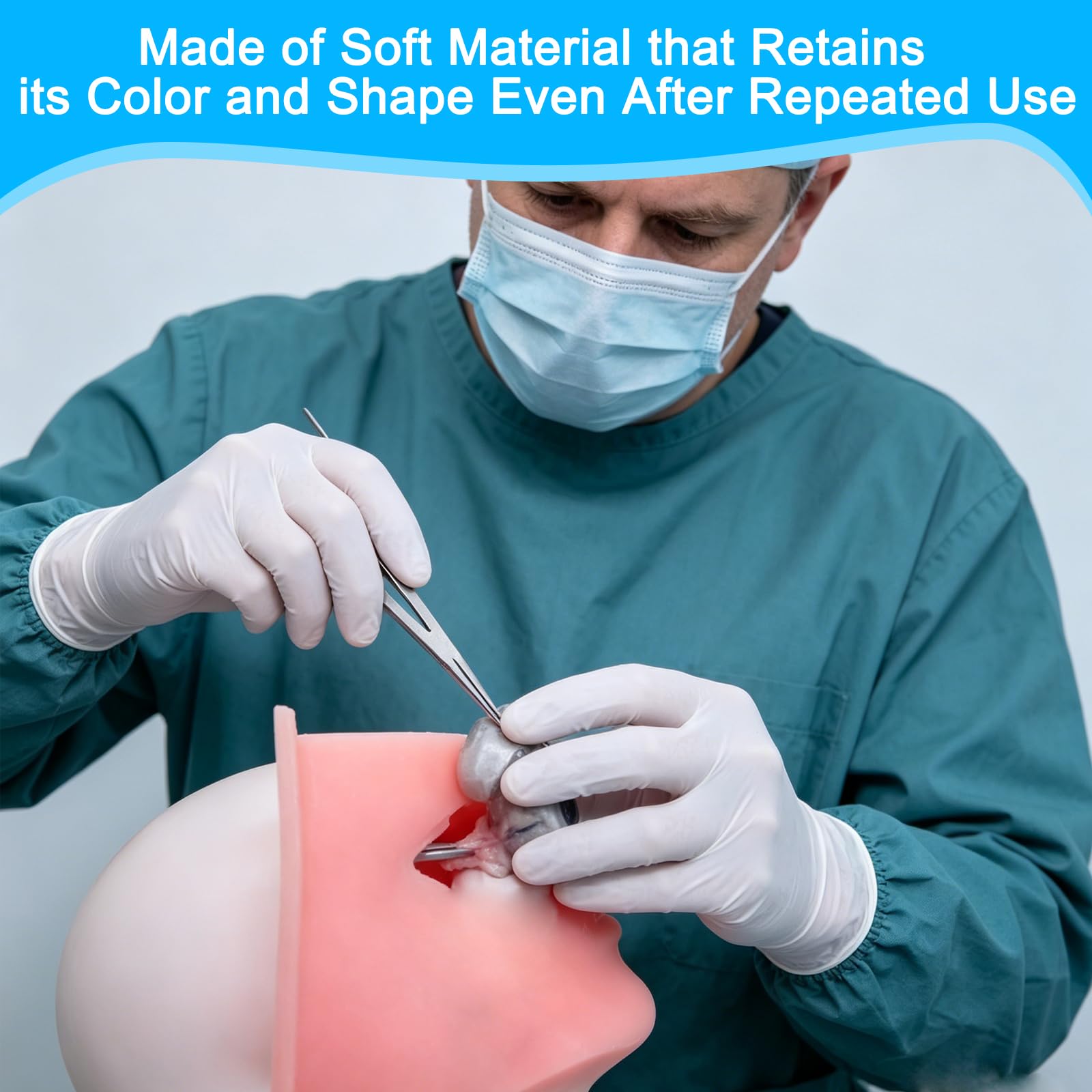 Maniquí oftalmológico de entrenamiento, modelo de cabeza para prácticas de cirugía ocular en laboratorio húmedo, simulador médico profesional de silicona para la formación en cirugía ocular en cerdos
