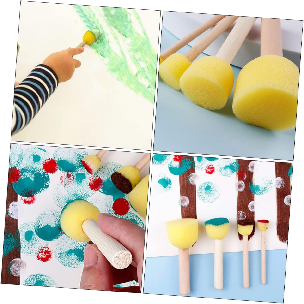 12pcs Boy Girl Sponge Seals Doodling Painting Tools for Boys and Girls Graffiti Brush Safe Eco-Friendly