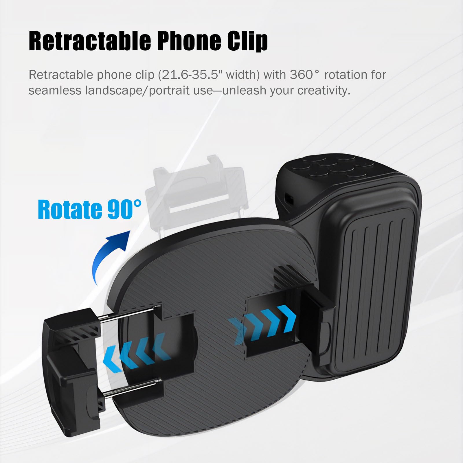 Poignée d'appareil photo pour téléphone avec anneau lumineux et télécommande Bluetooth amovible, déclencheur à distance TikTok, griffe pour lumière/micro, compatible avec iPhone et téléphone Android