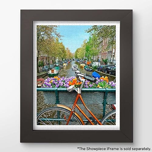 Miniatura 2 de Pintoo Rompecabezas de 500 piezas para adultos, flores de bicicleta y canal. Ámsterdam, Países Bajos, hermoso rompecabezas de plástico para