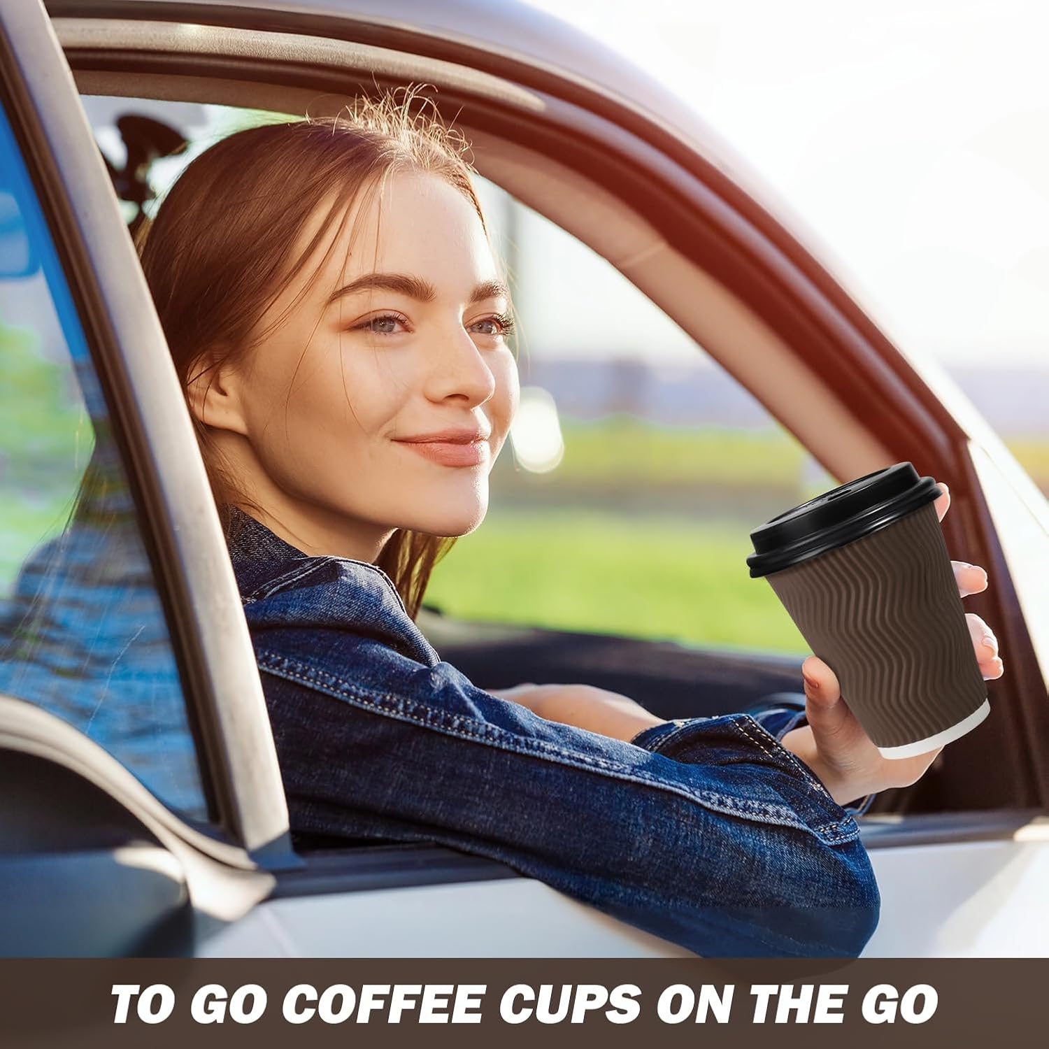 12 oz Disposable Coffee Cups with Lids, To Go Paper Coffee Cups with Lids, Insulated Hot Cups for Hot or Cold Beverages - Image 7