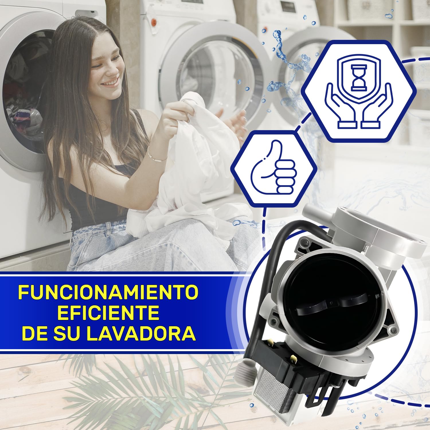Bomba de Desagüe 30W para Lavadora EAU62263305 5859EN1006B para LG