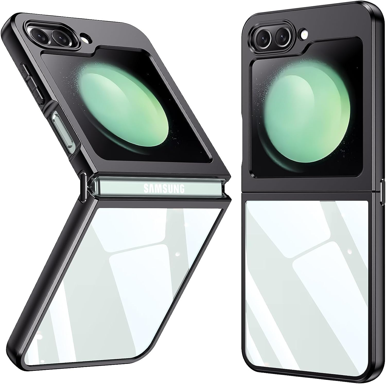 EGOTUDE Ultra Hybrid Transparent Hard Back Silicone Bumper Case for Samsung Galaxy Z Flip 5 (B0CGVXW72H) Amazon Price History, Amazon Price Tracker