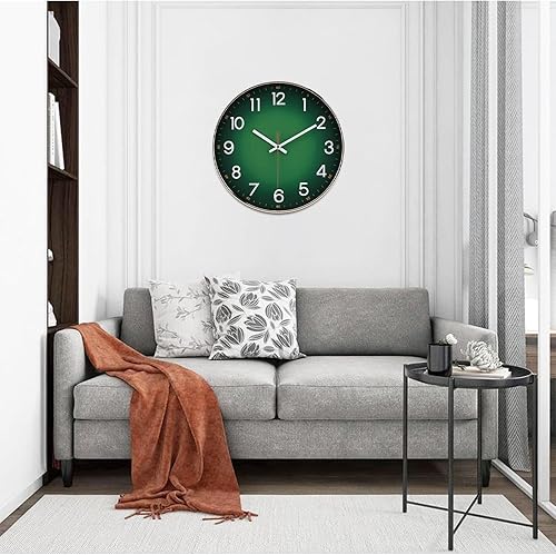 Miniatura 4 de Reloj de pared, moderno reloj de pared redondo de 12 pulgadas, reloj de pared silencioso de cuarzo de calidad, relojes de pared decorativos para