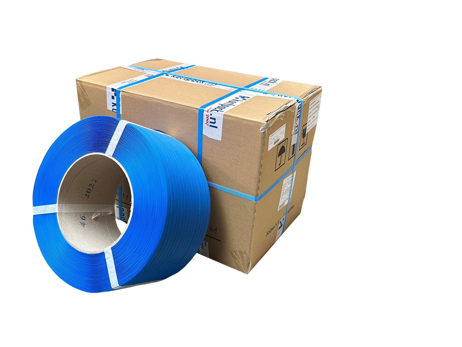 Komplettes 12mm PP-Band Starterset - 3000 Meter Band - 1000 13mm Metallschnallen - Praktischer Spanner - Mobile Spule - 100 Kunststoff Eckprofile