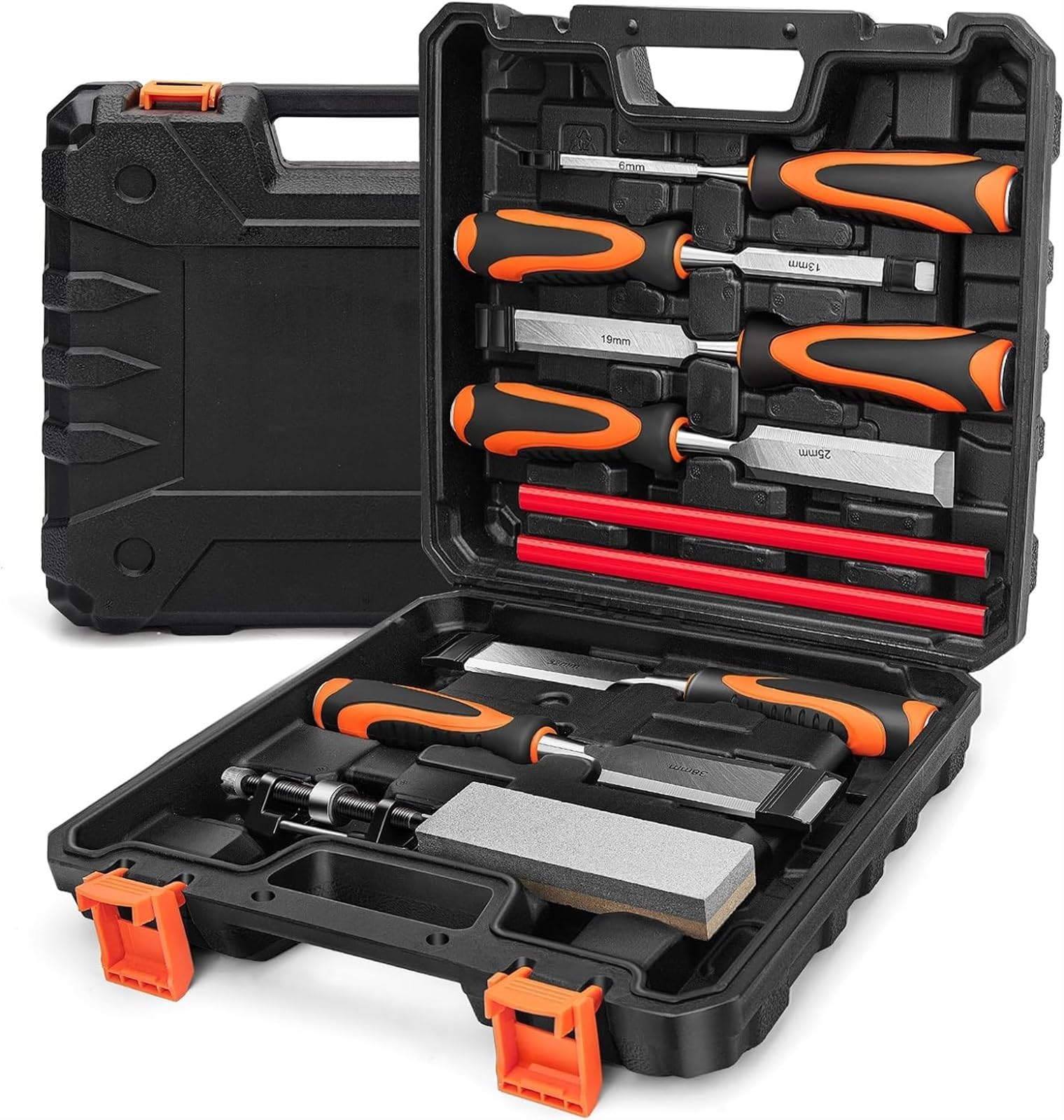 THE WHITE SHOP10 PCS-Wood Chisel Set, Chisel set Wood Carving Chisels with Premium Case for Professional Woodworking Tools Beginners, DIY Woodworking Carving