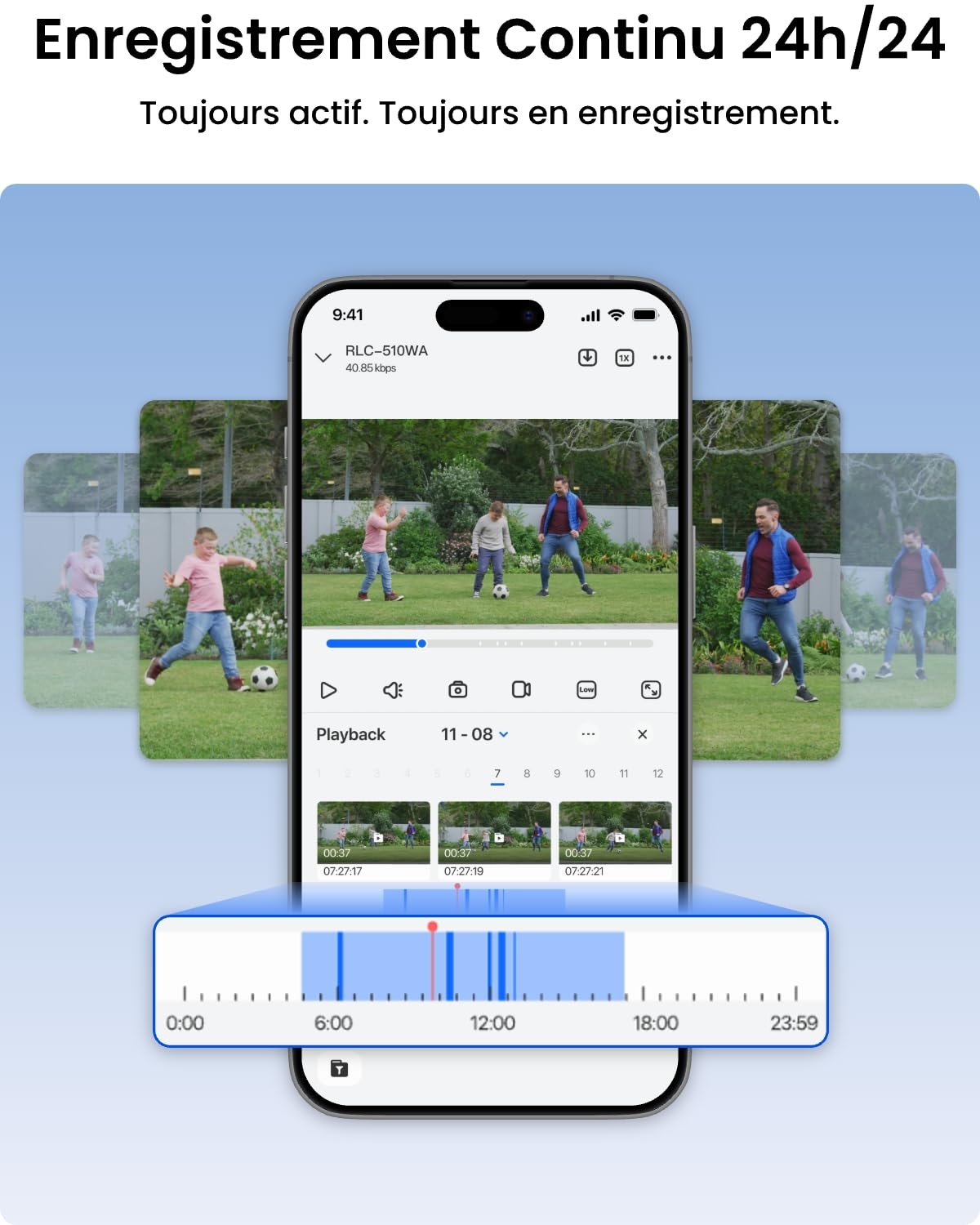 Reolink 5MP Caméra de Surveillance Extérieure WiFi, Caméra IP WiFi 2,4GHz/5GHz, Détection de Personne/Véhicule/Animal, Vision Nocturne Etanche IP67, Fente pour Carte microSD, Time-Lapse, RLC-510WA