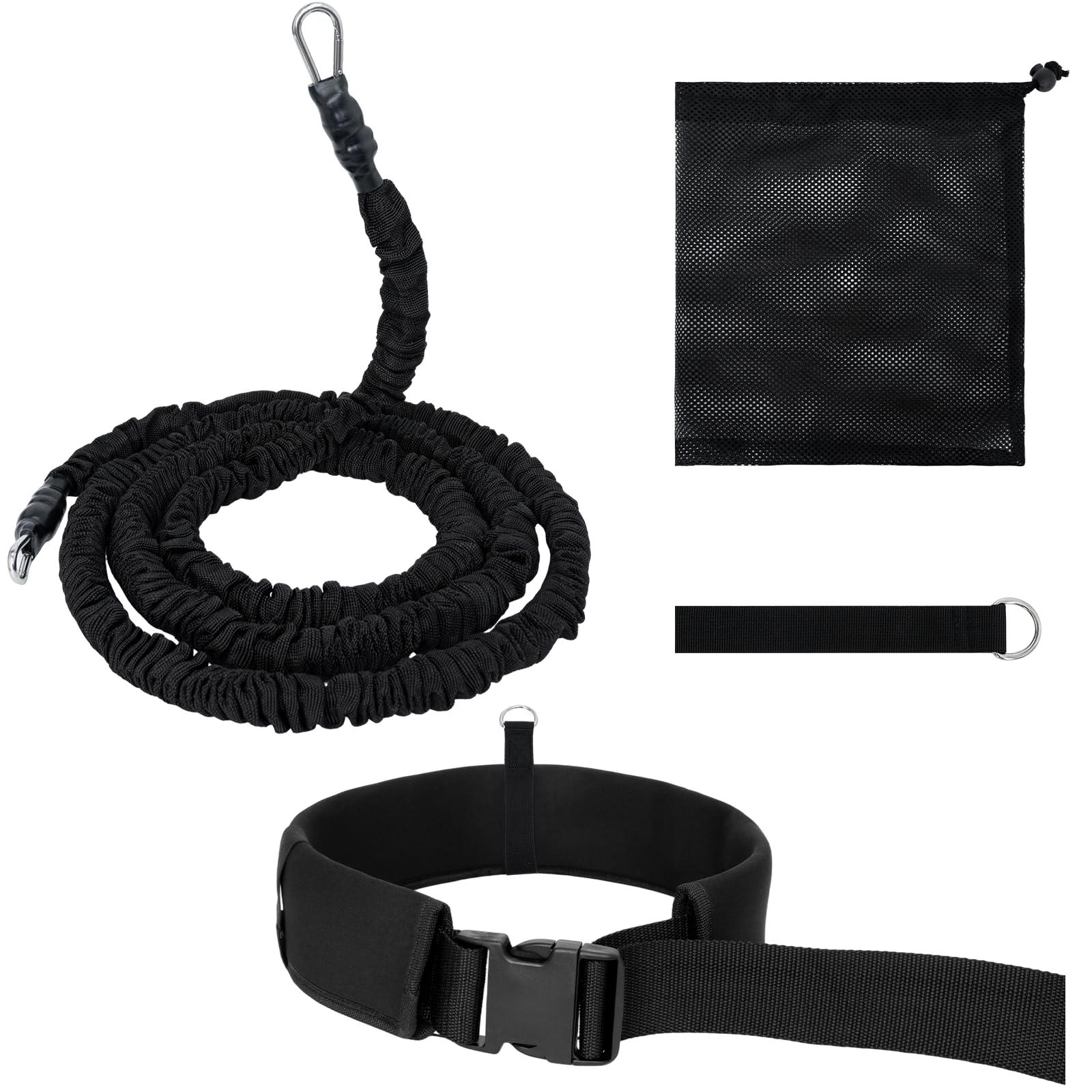 Swim Training Belt for Adults - 2.5-7.5m Adjustable Swimming Tether, Stationary Pool Harness Set for Resistance Training, Sprint & Endurance Workouts in Any Home Pool without Countercurrent