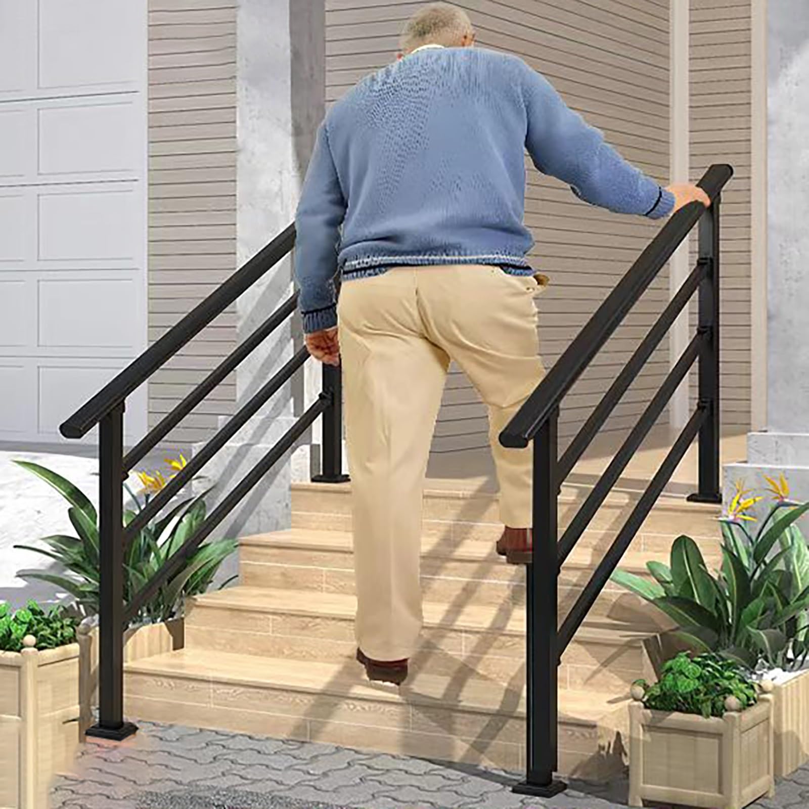 Kit de rampe d'escalier d'intérieur en acier galvanisé pour la sécurité de la maison