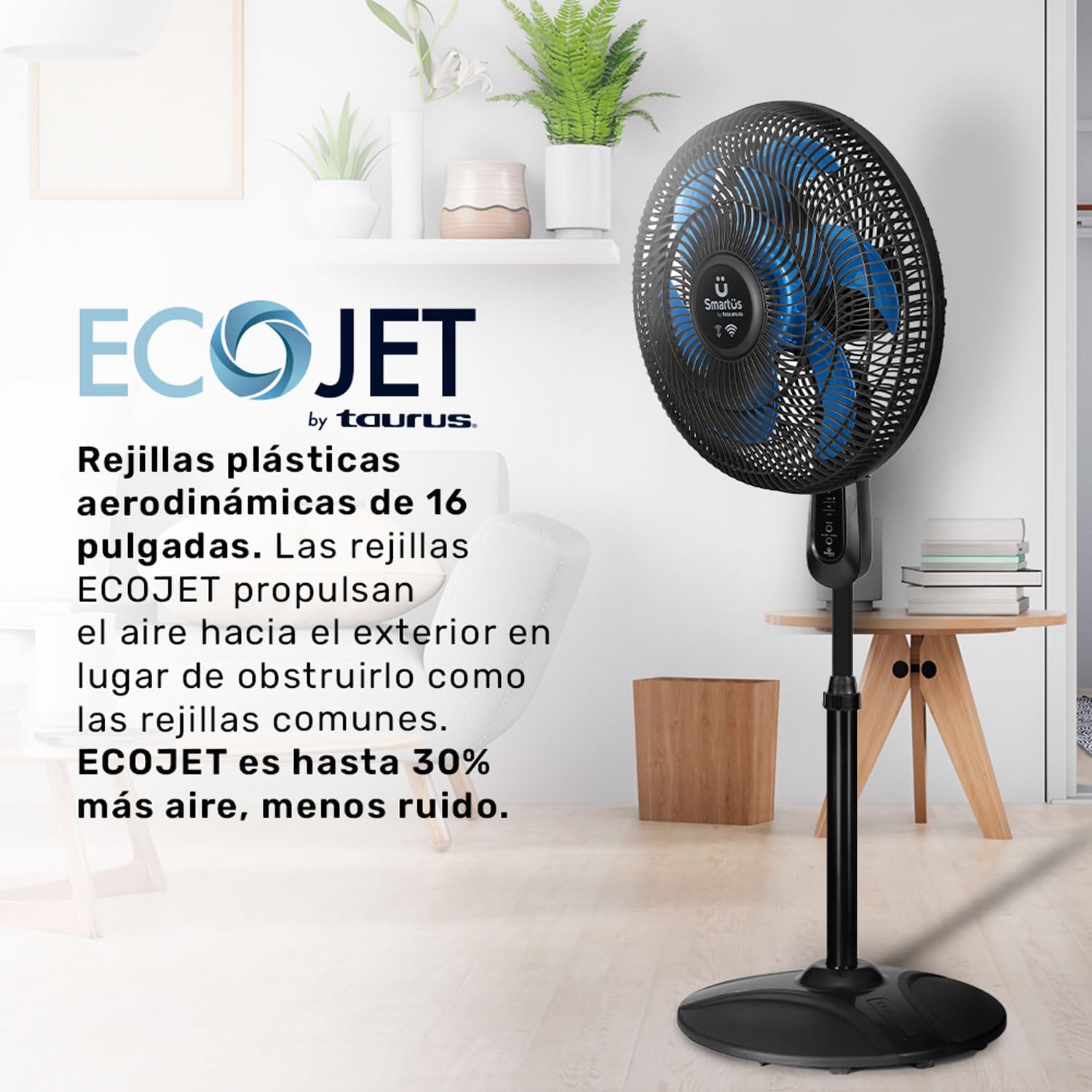 Taurus Magnüs Smartüs | Pedestal Fan with Wifi | 16"| ECOJET| 75 W| Control by Voice or by Application Avaible IOS and Android | Compatible with Alexa All in One|
