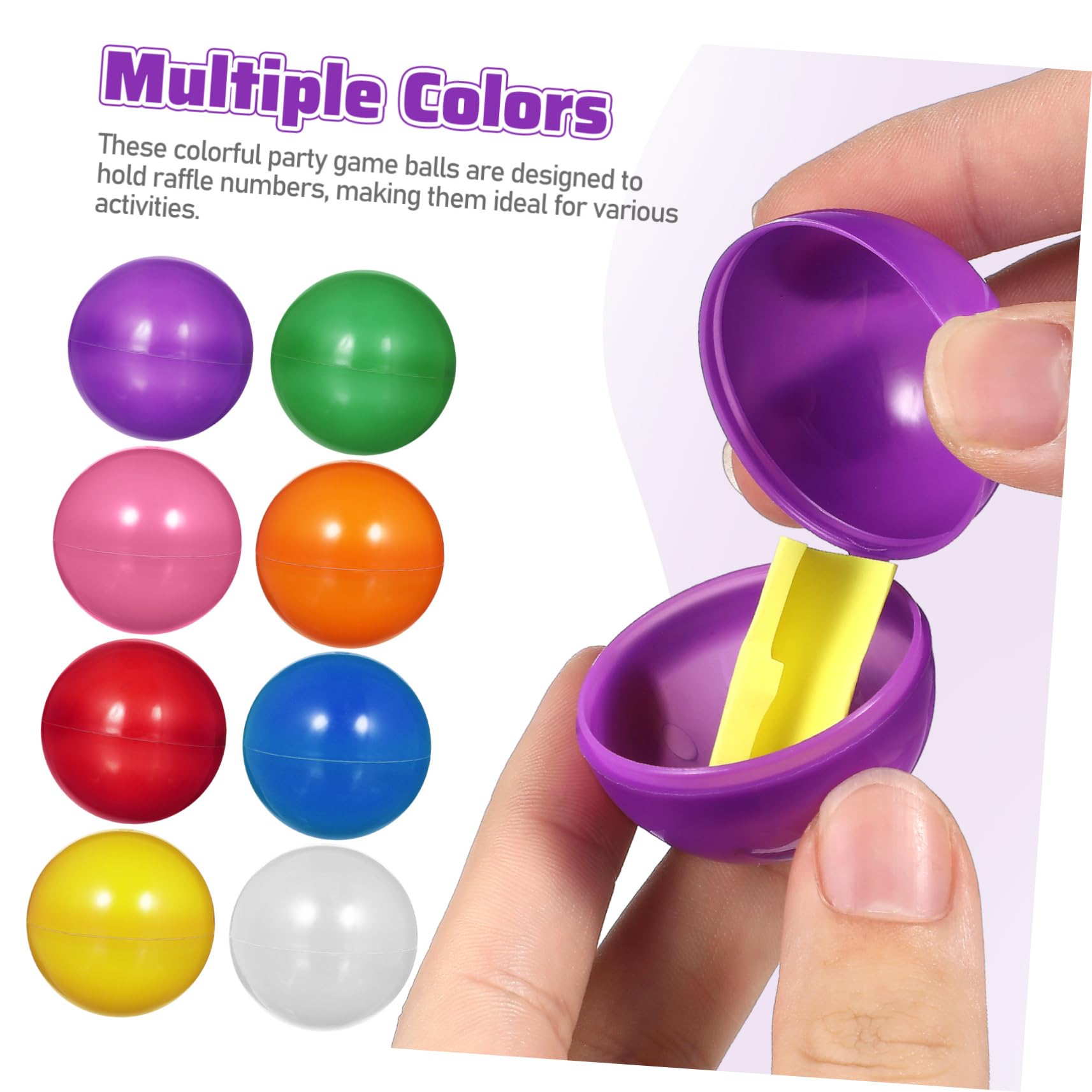 BCOATH 3sets Game Table Supplies Fillable Bingo Balls Entertainment Toys Raffle Drawing Balls Ornaments Reusable Plastic 25pcs*3