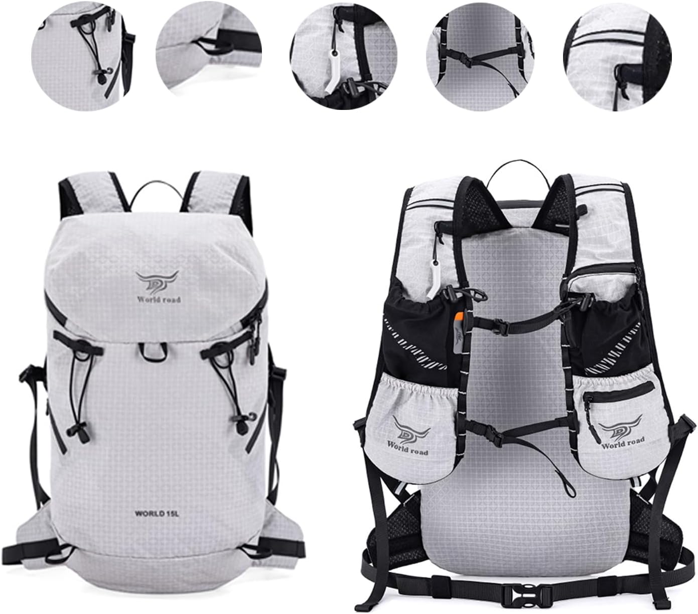 15L Hydration Backpack with 2L Water Bladder - Lightweight Running Vest for Men, Hiking Backpack Trail Running Pack for Cycling, Hiking, Outdoor Sports (3 Colors) - Image 5