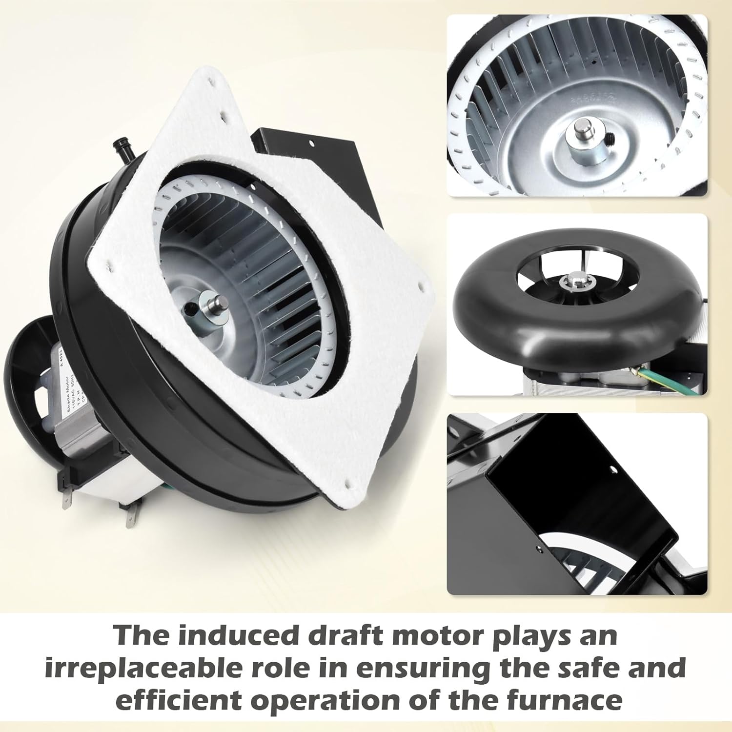 Draft Inducer Motor Replacement Compatible with Goodman B1859005S, B1859005, Jakel J238-112-11128, J238-112-11258 Furnace Exhaust Draft Blower Motor Assembly