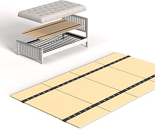 BBX-G Heavy Duty Thick Folding Box Spring, Mattress Supporting Wood Floor, Foldable Box Spring, Bed Support Slats,48"x60"