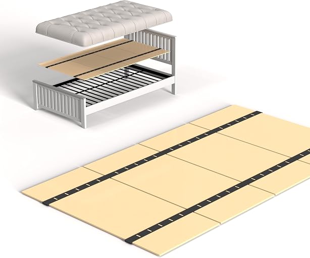 Heavy Duty Thick Folding Box Spring, Mattress Supporting Wood Floor, Foldable Box Spring, Bed Support Slats, 60"x30"