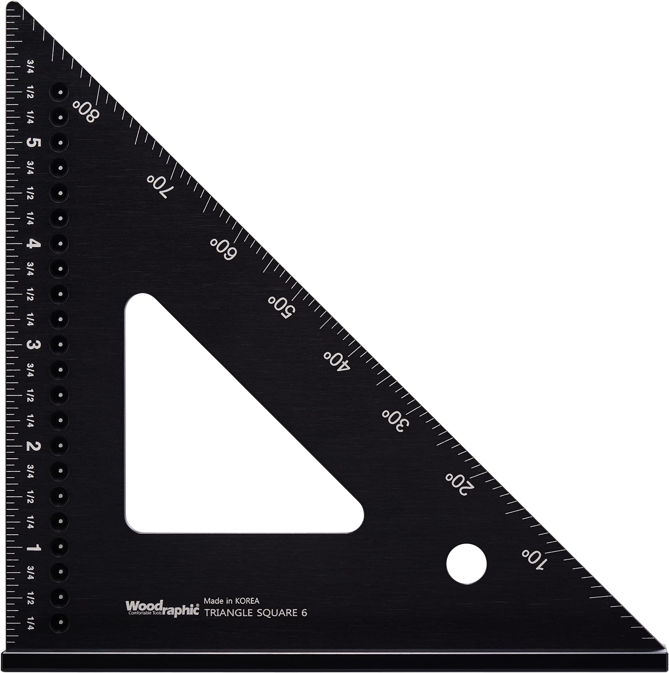6 Inch Triangle Square – CNC Aluminum Rafter Layout and Framing Square for Roof Pitch, Angle Marking, and 90 Degree Cuts in Carpentry and Woodworking