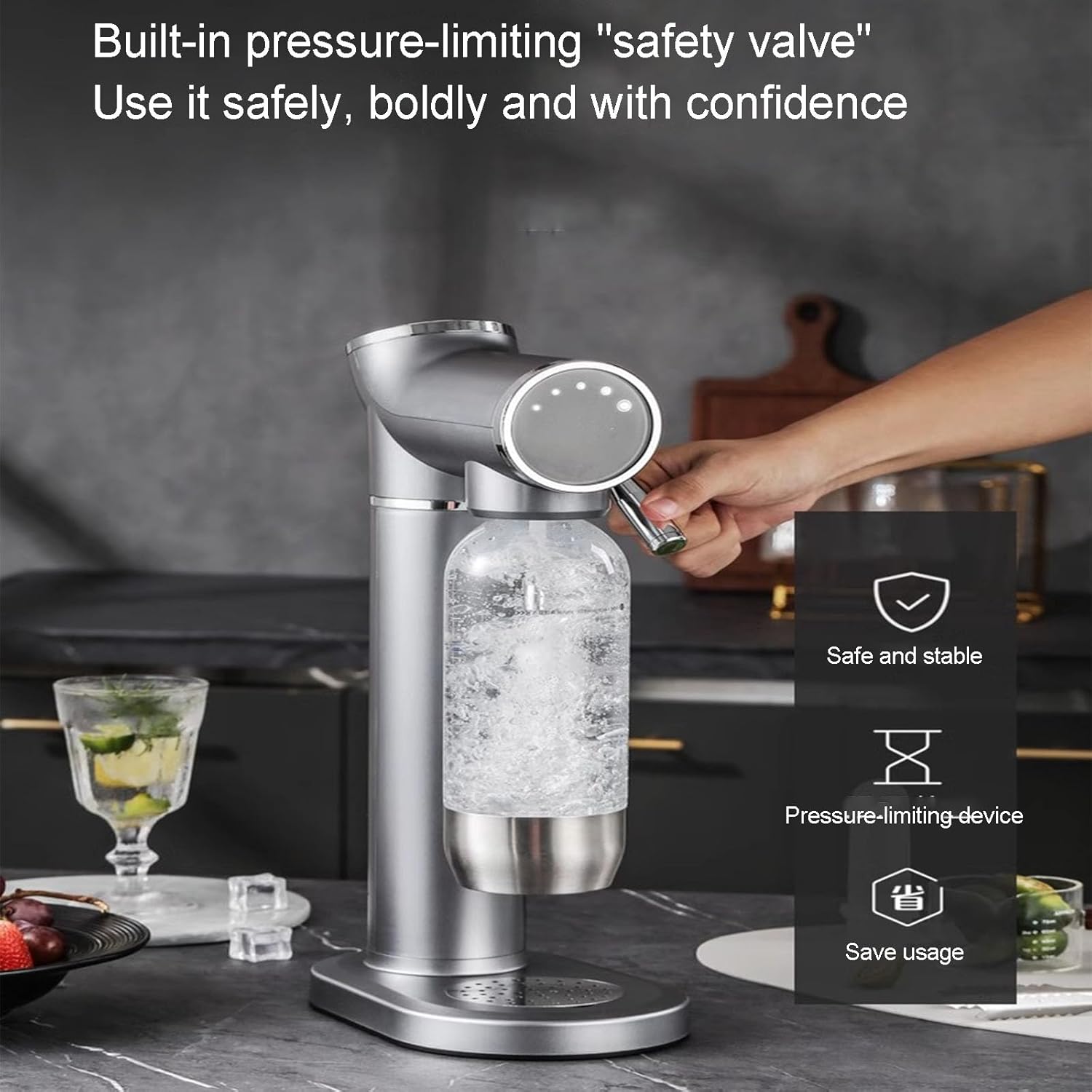 Soda Water Machine, Dual-mode Operation, Switch Freely, Safe Pressure Limiting, Retro Aesthetic Design, Creative Drinks