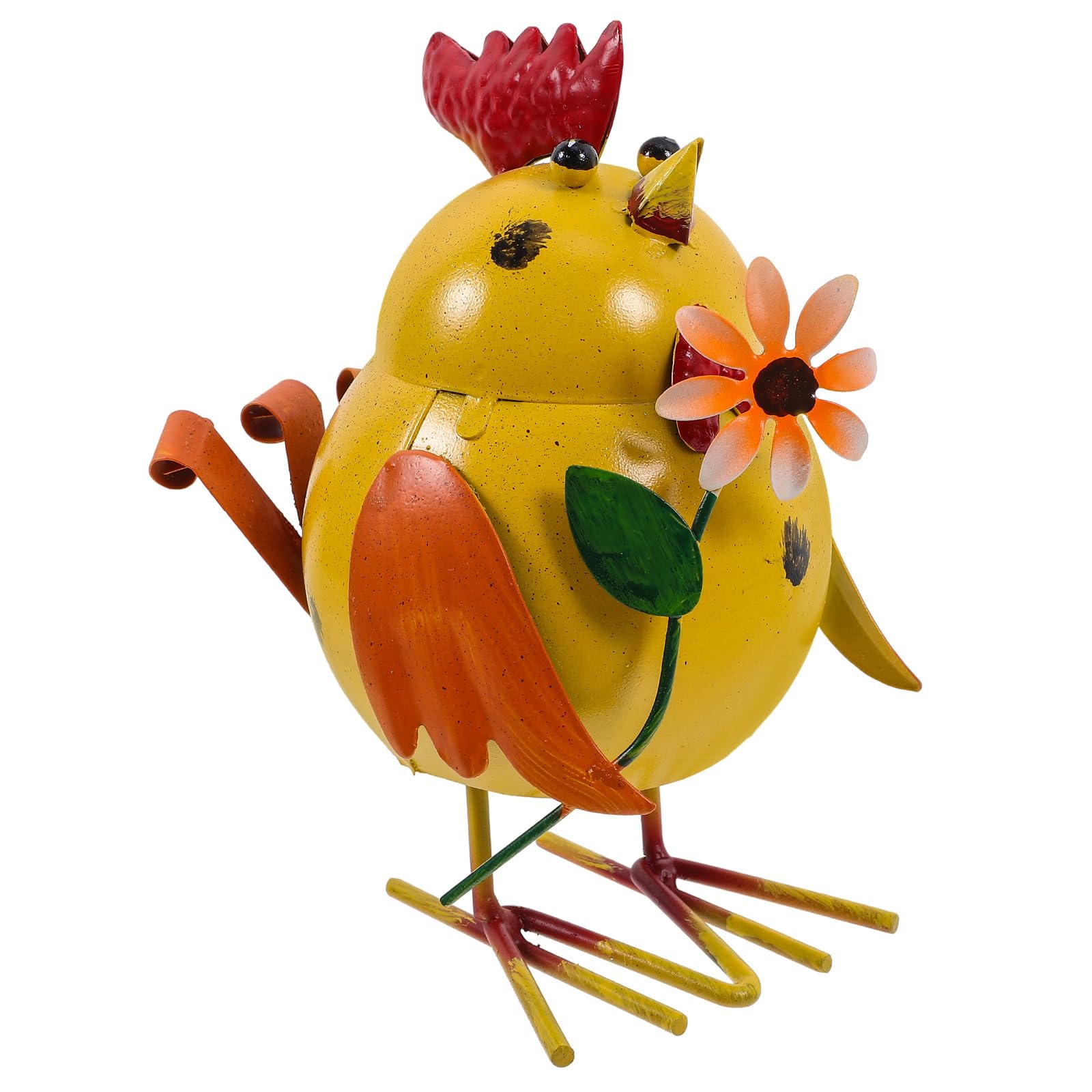 Ornement animalier en fer jaune pour rompre la monotonie du jardin et bureau