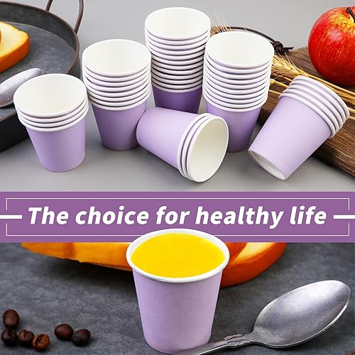Miniatura 5 de Paquete de 100 vasos de papel de 3 onzas, vasos de baño desechables, vasos de papel para enjuague bucal, aperitivos, tazas de expreso adecuadas para