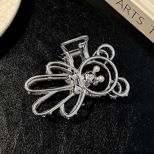 313 Essentials Bear Hair Claws, Hair Accessories For Women, Hair Claw For Women, Elegant And Classy Large Hair Accessories For Women (Silver) #TOP1
