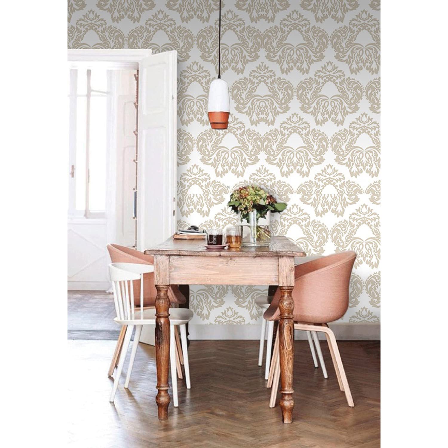 Papier peint floral baroque Coloray pour transformer l'ambiance d'une chambre ou cuisine