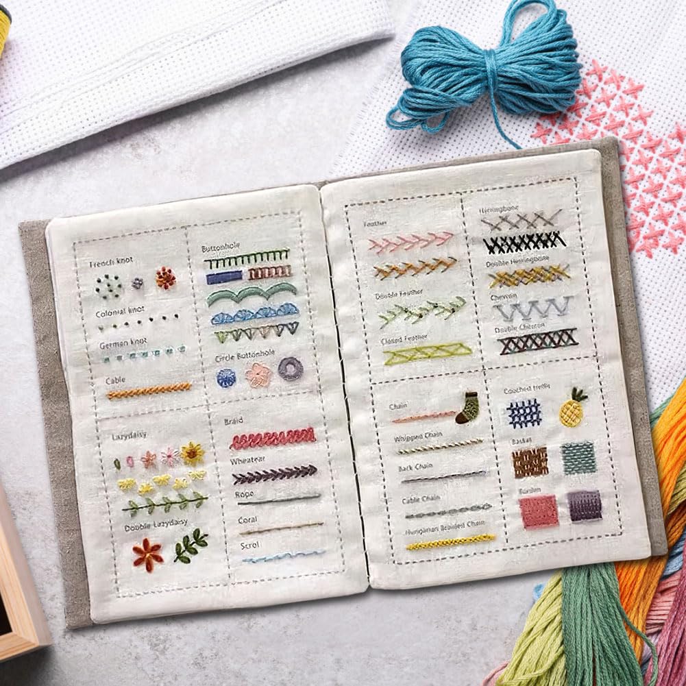 Guía integral de costura y bordado - Bordado de bordado Diy Puntch Book para principiantes