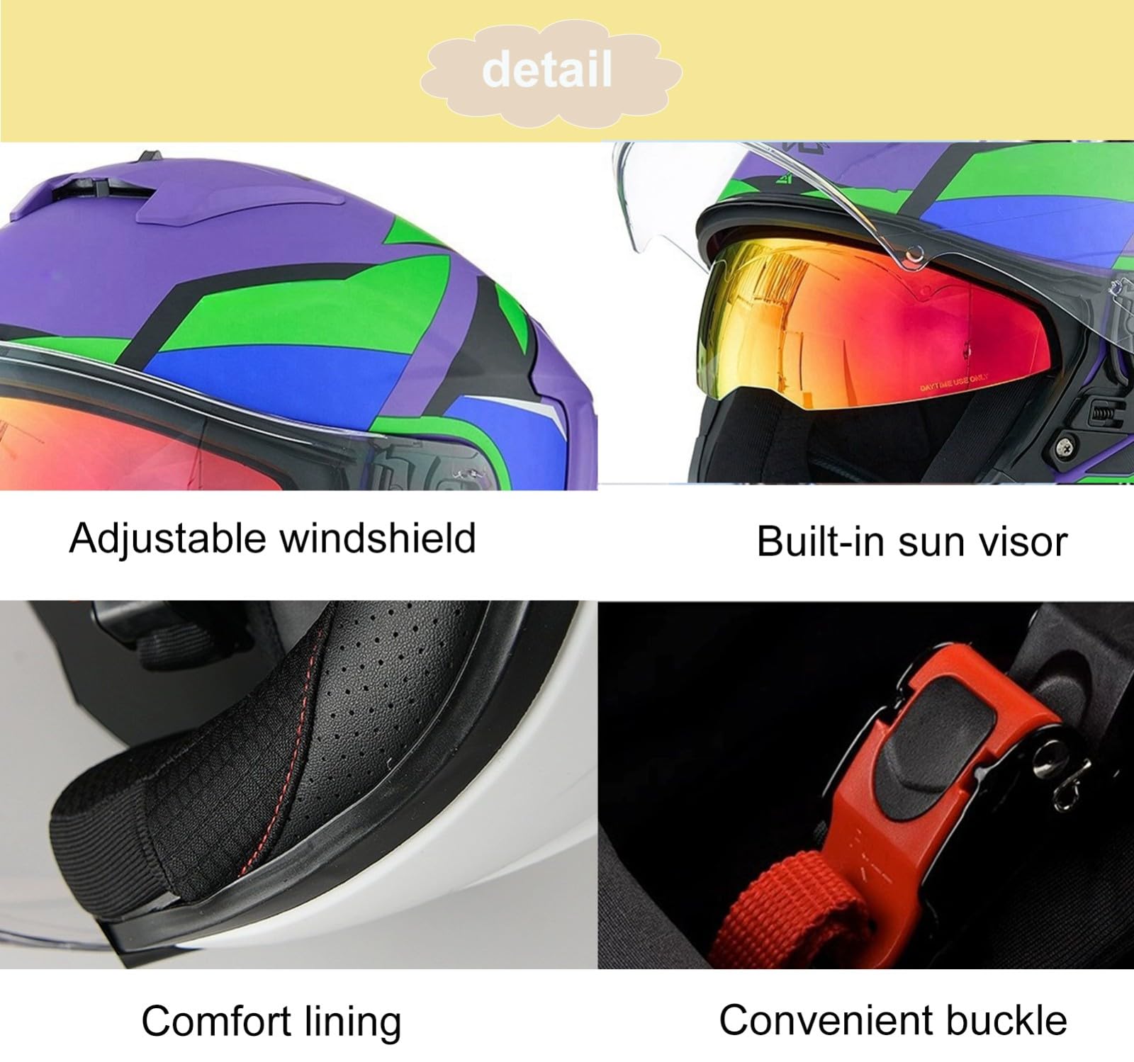 Kaski motocyklowe dla dorosłych, otwarty kask motocyklowy z podwójnym wizjerem, unisex, do jazdy po mieście