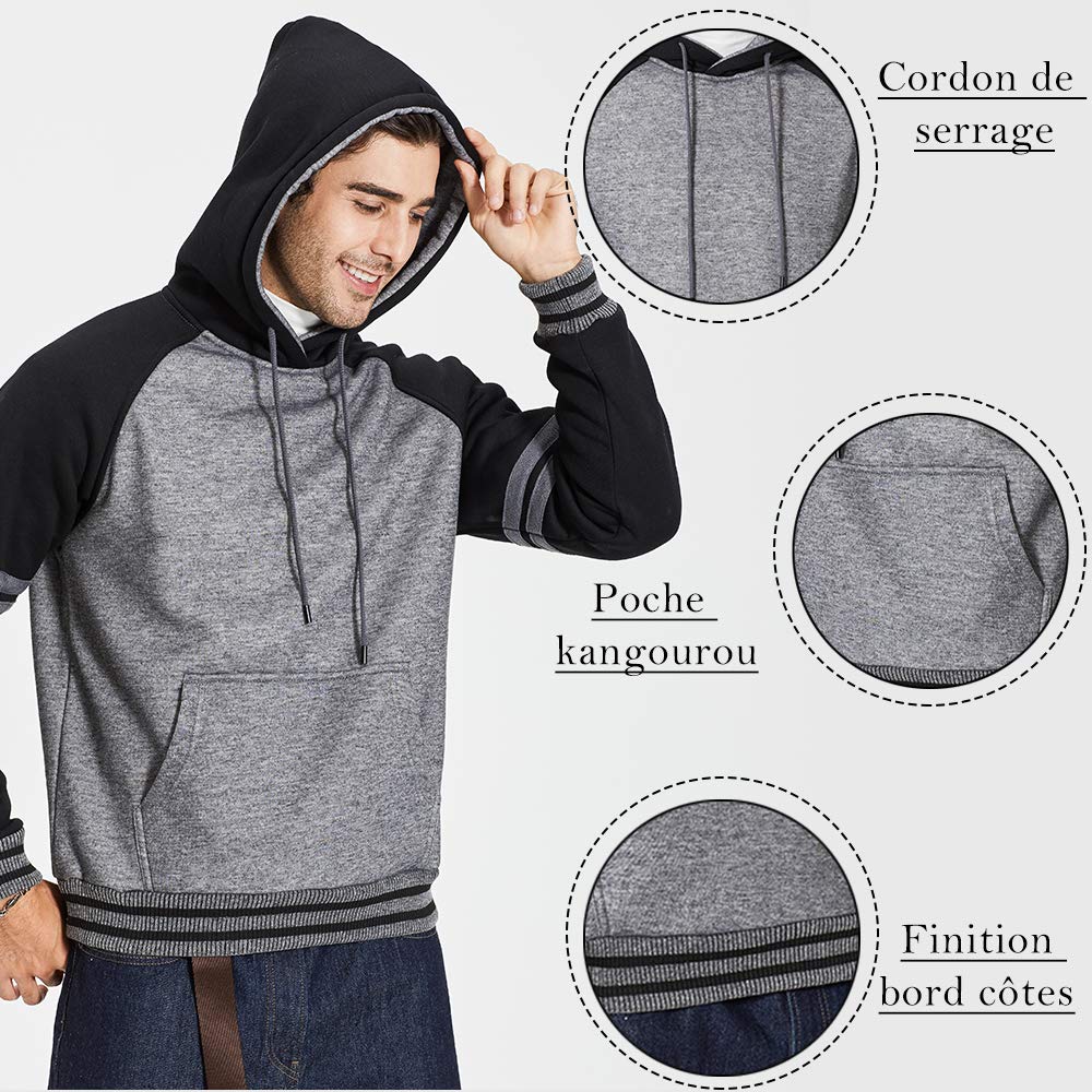 Aotorr Felpa con cappuccio da uomo, a maniche lunghe, con felpa sportiva Silm Fit Casual Aotonne Inverno