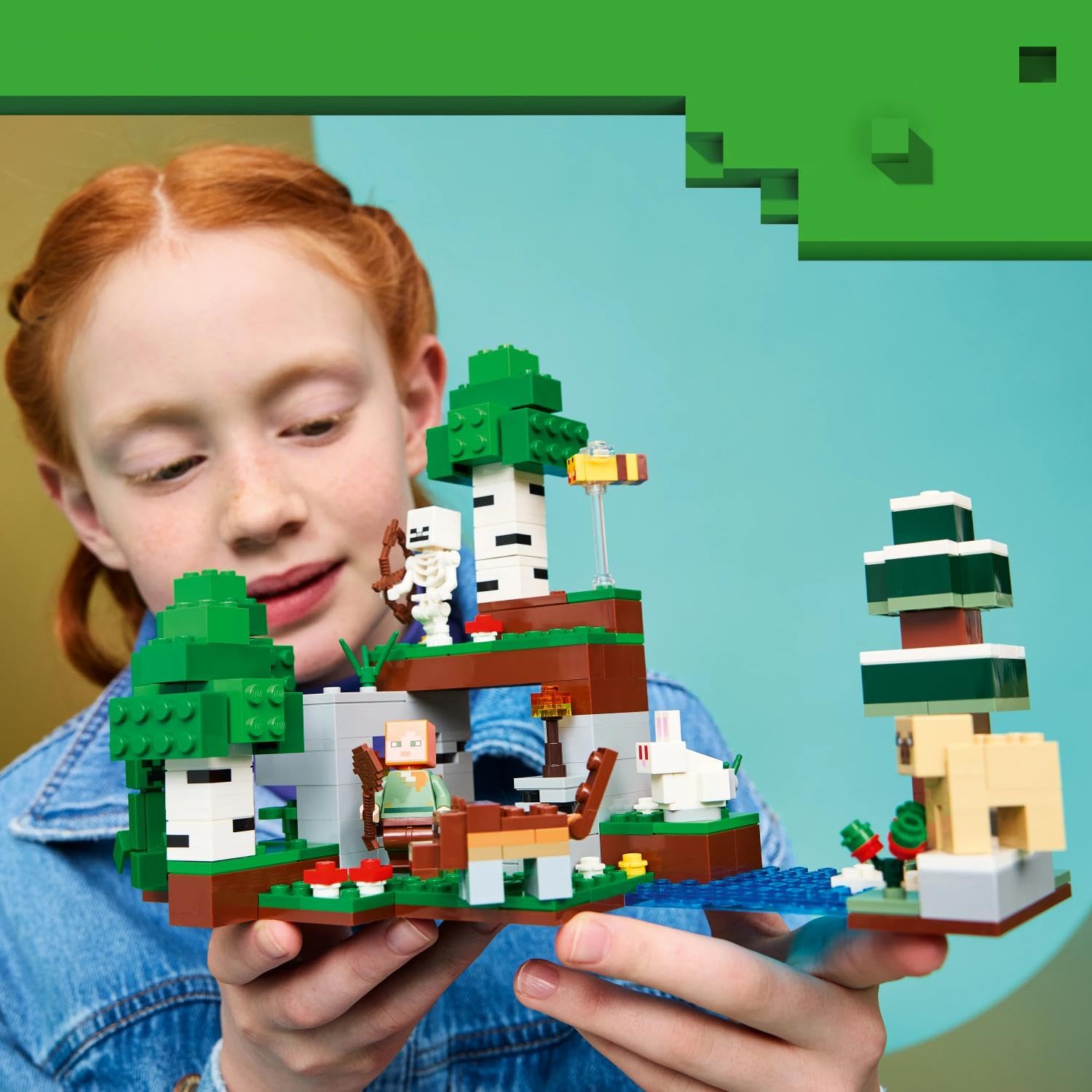 LEGO Minecraft Avventura della Prima Notte - Giocattolo Interattivo con 7 Personaggi tra cui Alex, un Creeper, uno Scheletro e un Lupo - Regalo per Gamer, Bambini e Bambine da 8 Anni in su - 21593
