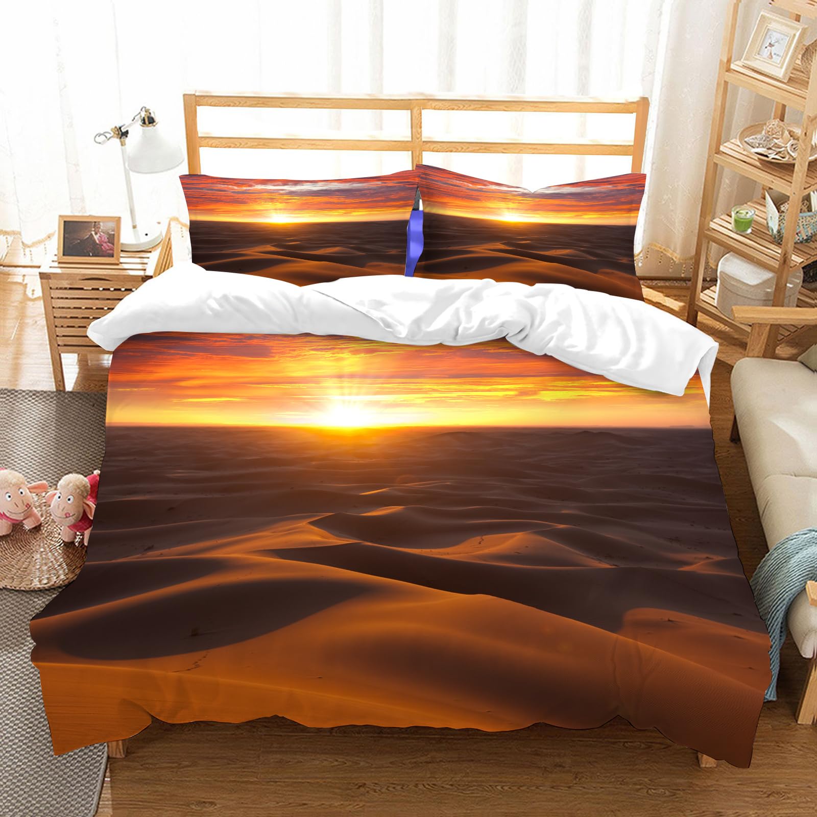 Linge de lit désert du Sahara en microfibre haut de gamme pour chambre parentale