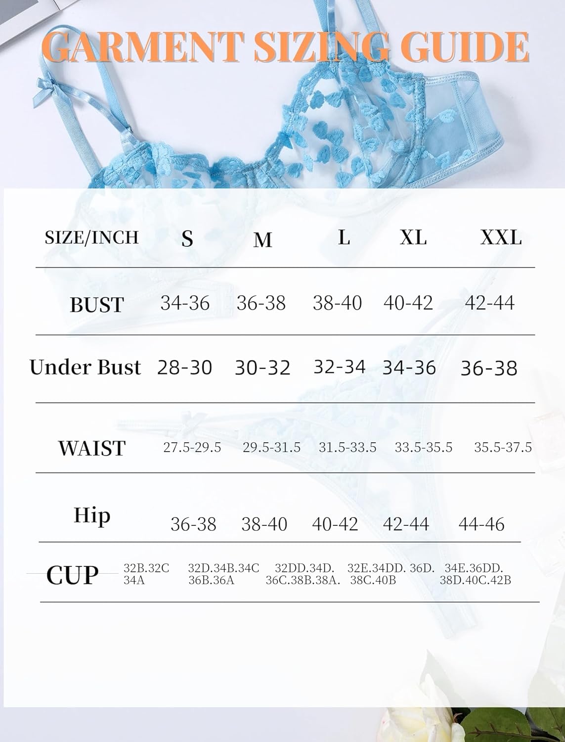 Avidlove Sexy Valentine's Lingerie for Women Underwire Lingerie Set Cute Push Up Embroidered Bra and Panty Set - Image 6