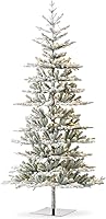 Vista 132 de Glitzhome Prelit Christmas Tree, 6ft Flocked Artificial Christmas Tree Serene Snowscape Fir with 300 Warm White Lights for Home, Office, Party
