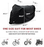 Vista 6 de Himiway UPGRADE - Funda de bicicleta para 1 bicicleta de neumático grueso o 2 bicicletas, cubierta de bicicleta gruesa 600D, material Ripstop