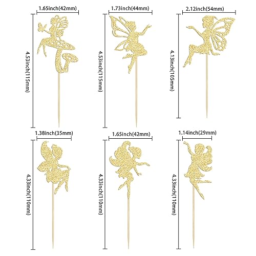 Miniatura 2 de Gyufise 24 piezas de decoración para cupcakes de hadas, bailarina de ballet, flores, ángel, hada, cupcakes, decoración para bodas, despedidas de