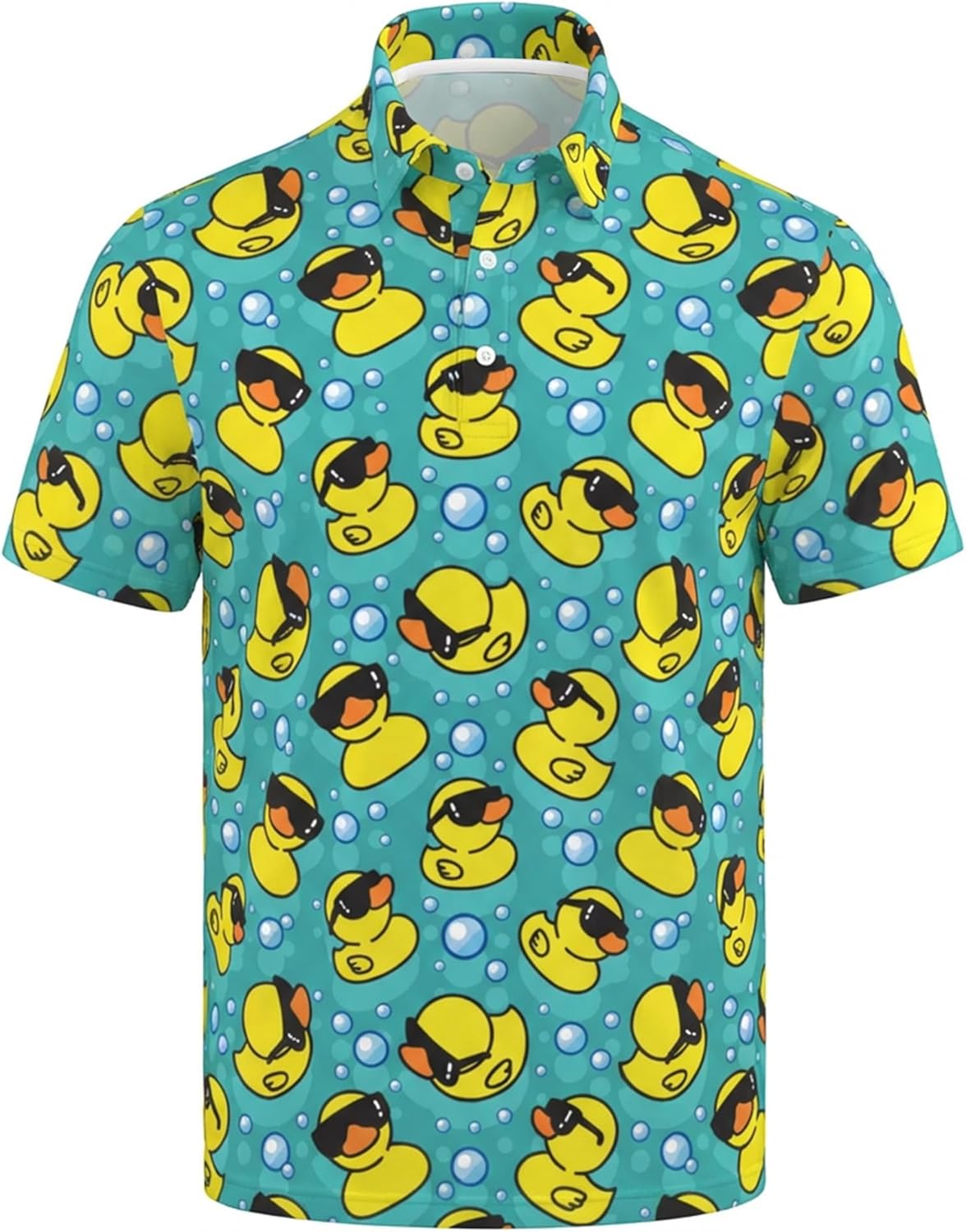 Golf Polo Shirts for Men, Funny Print Short Sleeve Performance Polos
