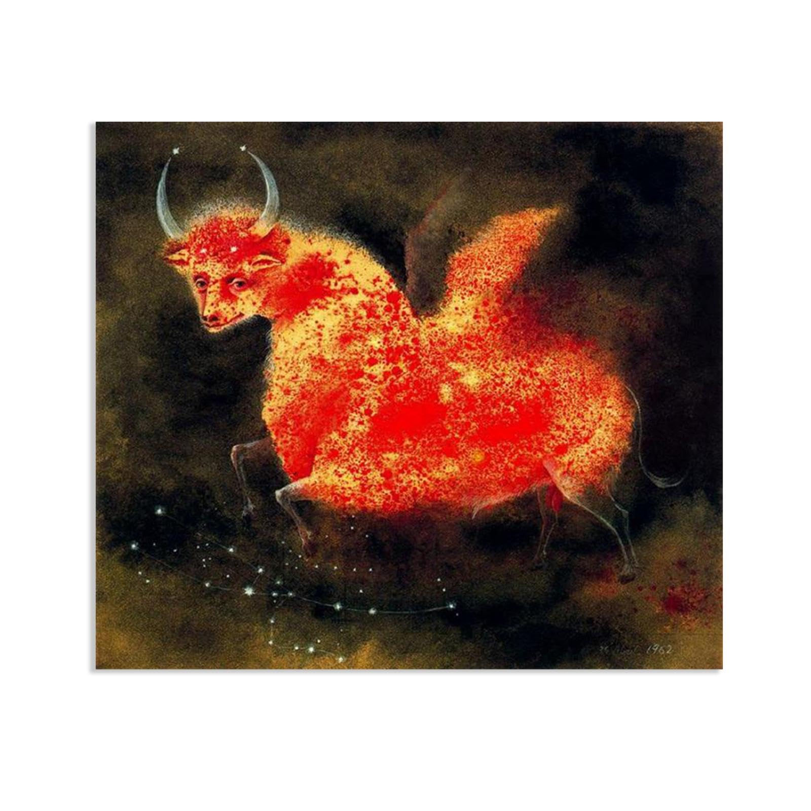 MYCGGDGH Remedios Varo Canvas Wall Art Reproductions of Famous Paintings Taurus Surrealism Famous Art Poster Wall Decor for Living Room Bedroom Home Decor 65x50cm(26x19in) Frameless