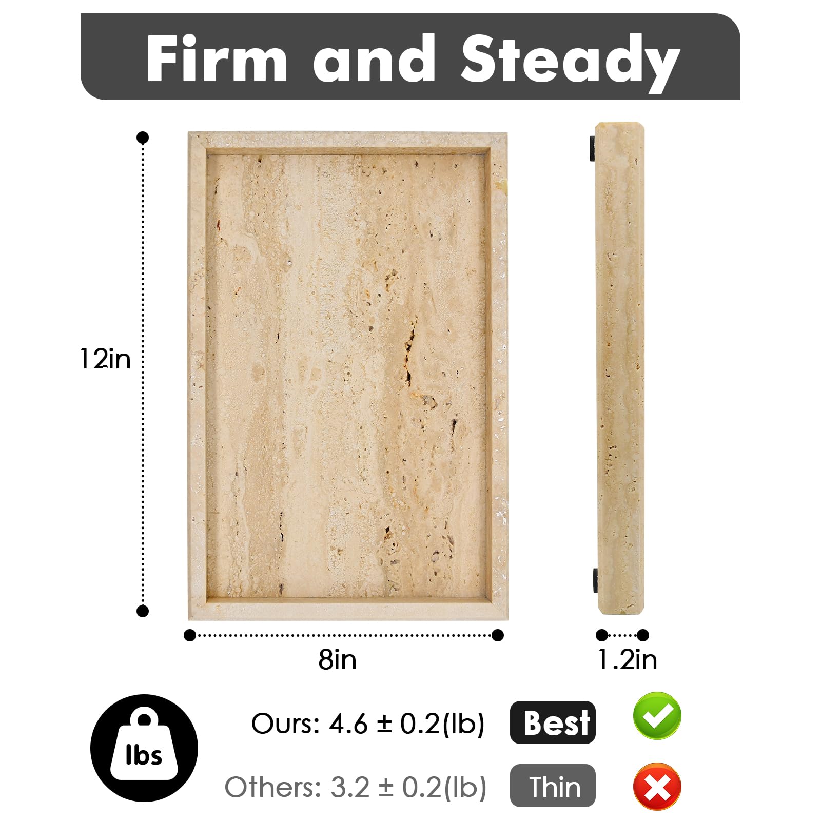 Bandeja de tocador de baño de mármol, bandeja de tocador de lujo natural Carrara para el hogar, cocina, baño, bandeja decorativa de piedra, bandejas decorativas de tocador para café, perfume,