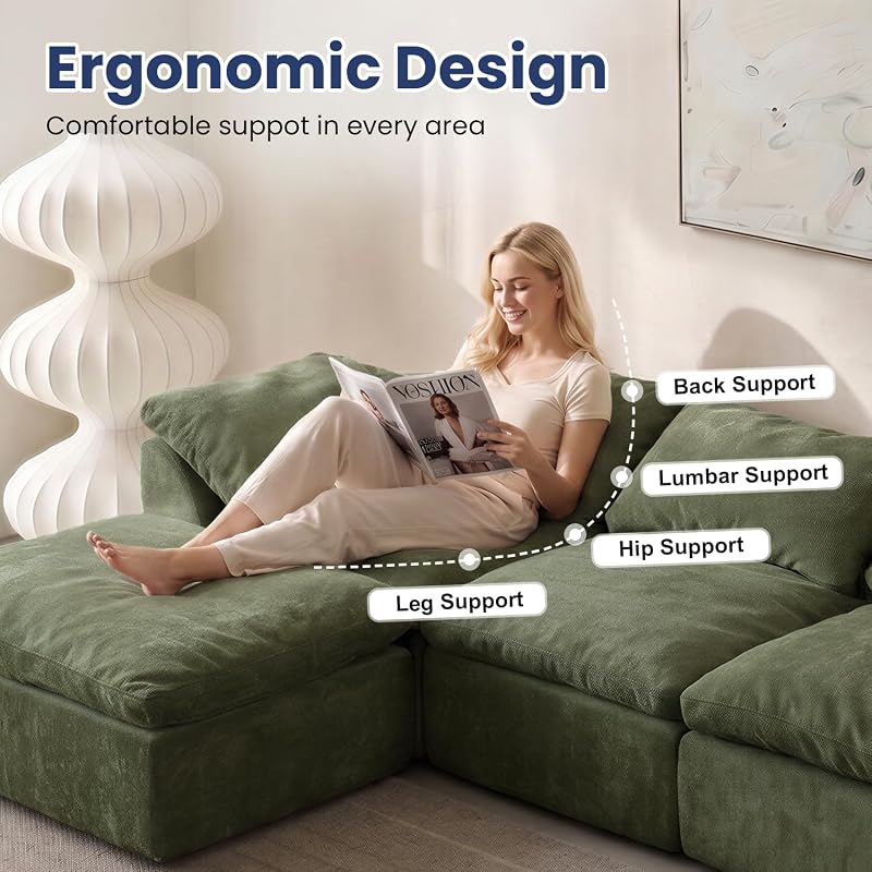 SUIGENERLS Cloud Couch Sectional, Boneless Modular Sofa for Living Room image 6
