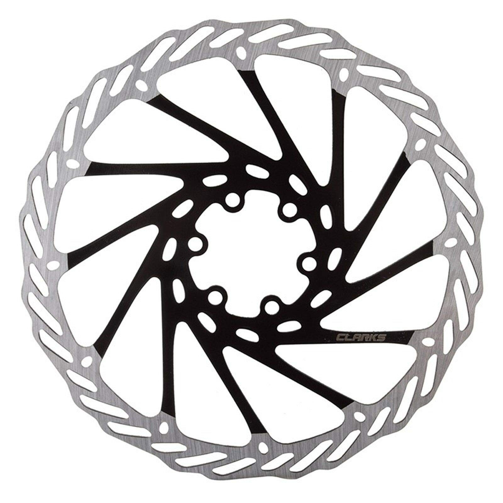 Clarks Cycle Systems CL Single Piece Steel 6-Bolt Disc Brake Rotor, Black, 180mm
