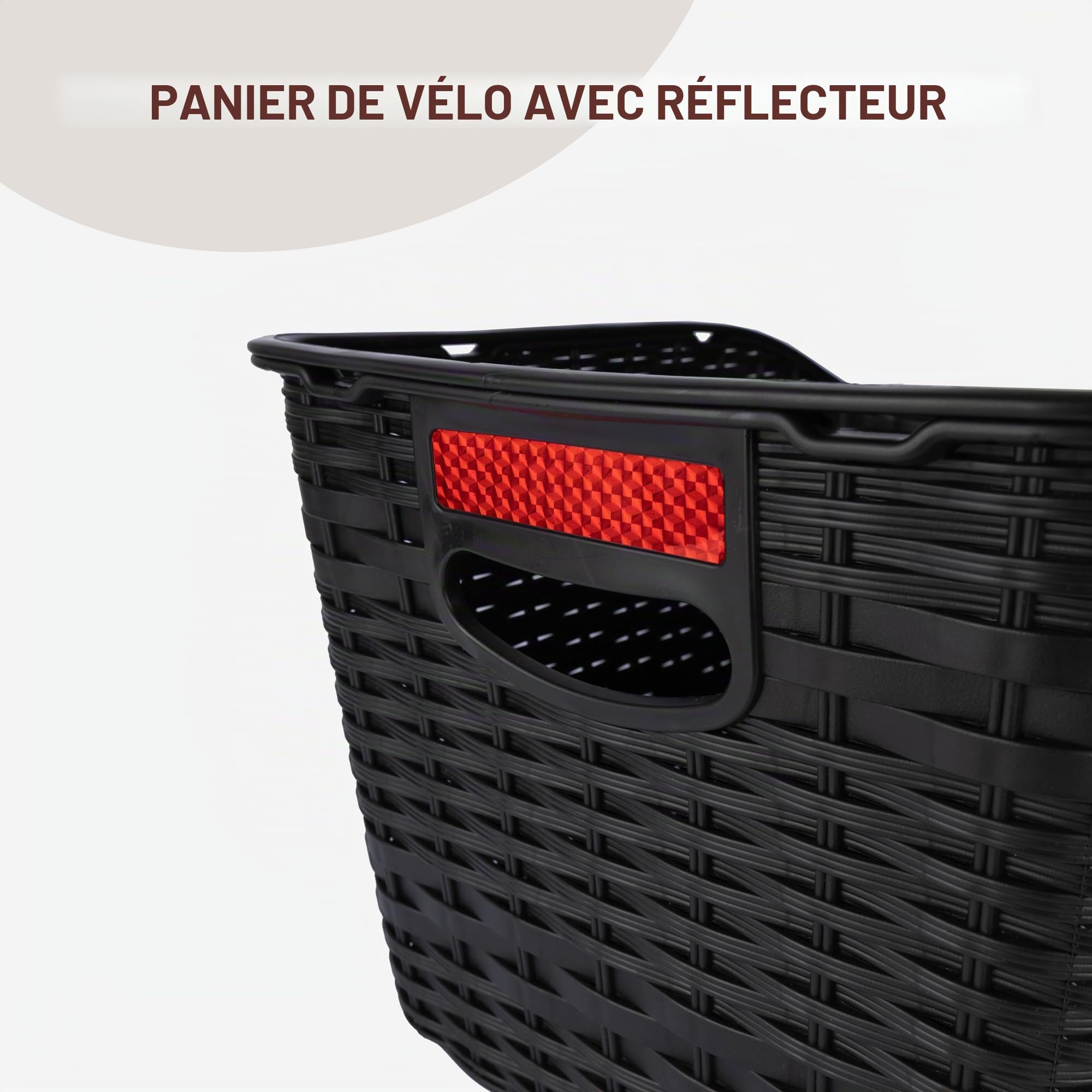 PEUZ Panier de vélo arrière unisexe de 30 l - Grand pour le transport de bagages - Filet en plastique solide - Résistant aux intempéries et à la rouille - Noir
