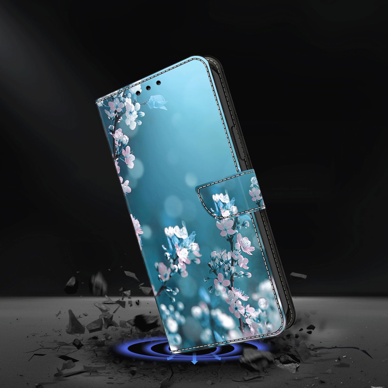 BOCTECH Cover per Xiaomi Redmi Note 10 5G, Custodia a Libro Portafoglio in Pelle PU e