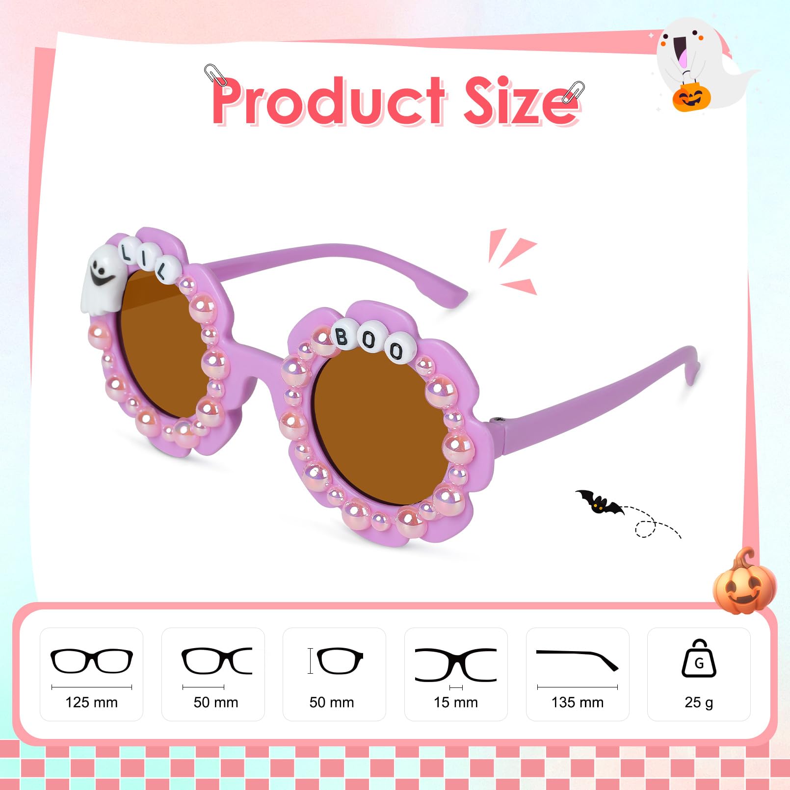 YOGFIT Round Flower Halloween Sunglasses for Kids Girls Boys, Cute Sunglasses UV Protection Halloween Party Favors