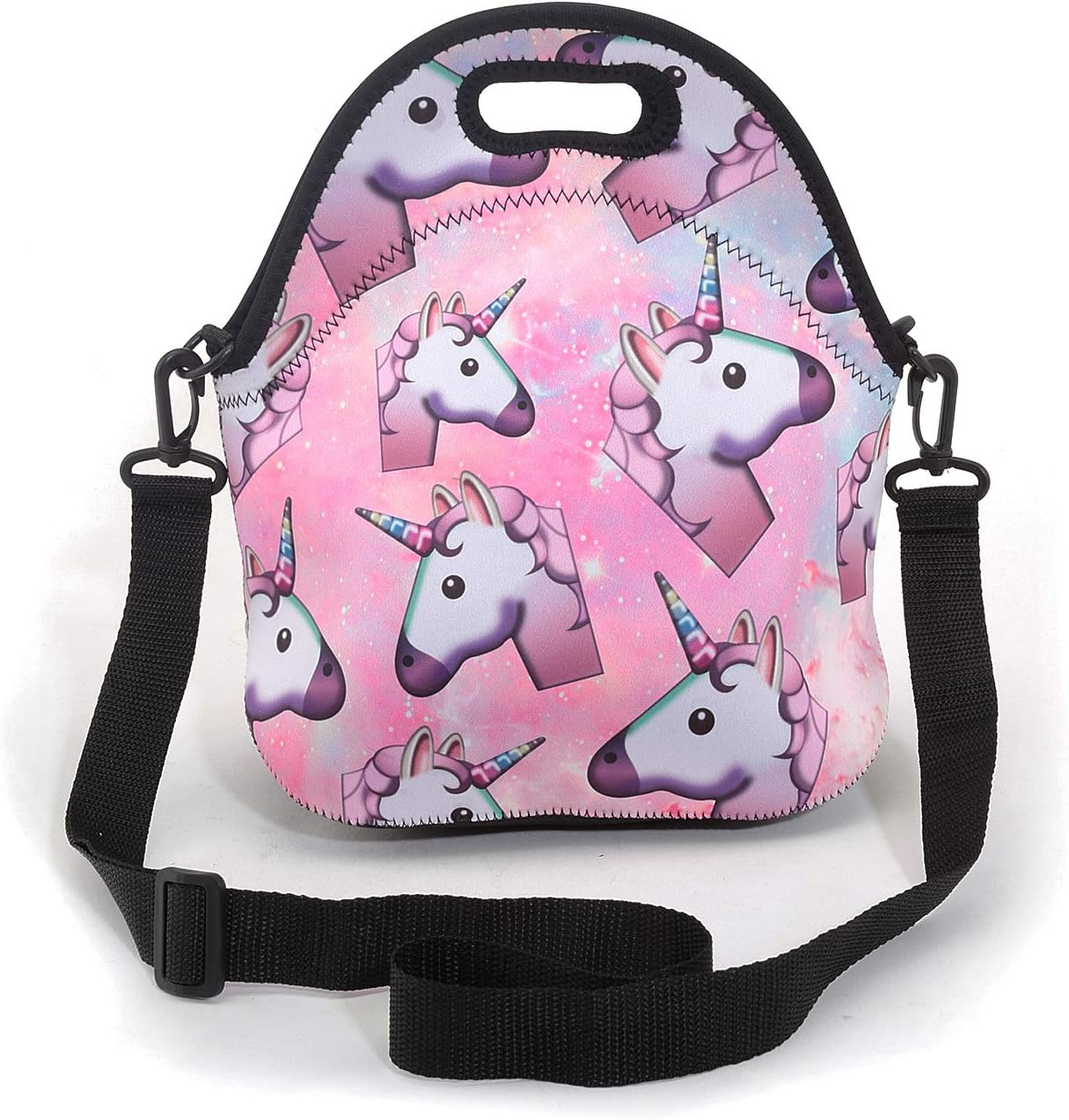 AMARY Neoprene Insulated Tote Picnic Lunch Shoulder Bags with Movable Adjustable Strap for Women Men (Unicorn)